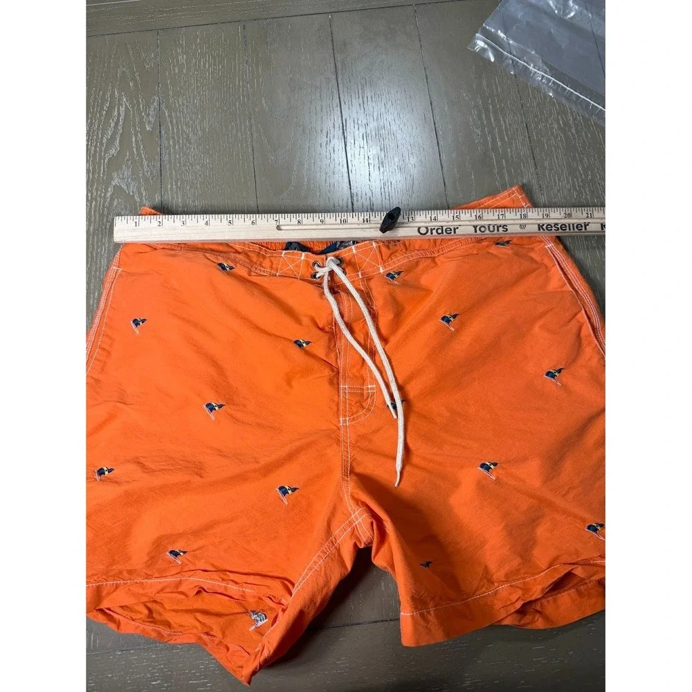 Polo Ralph Lauren Mens Swim‎ Shorts XL Orange Lined  Embroidered Flags